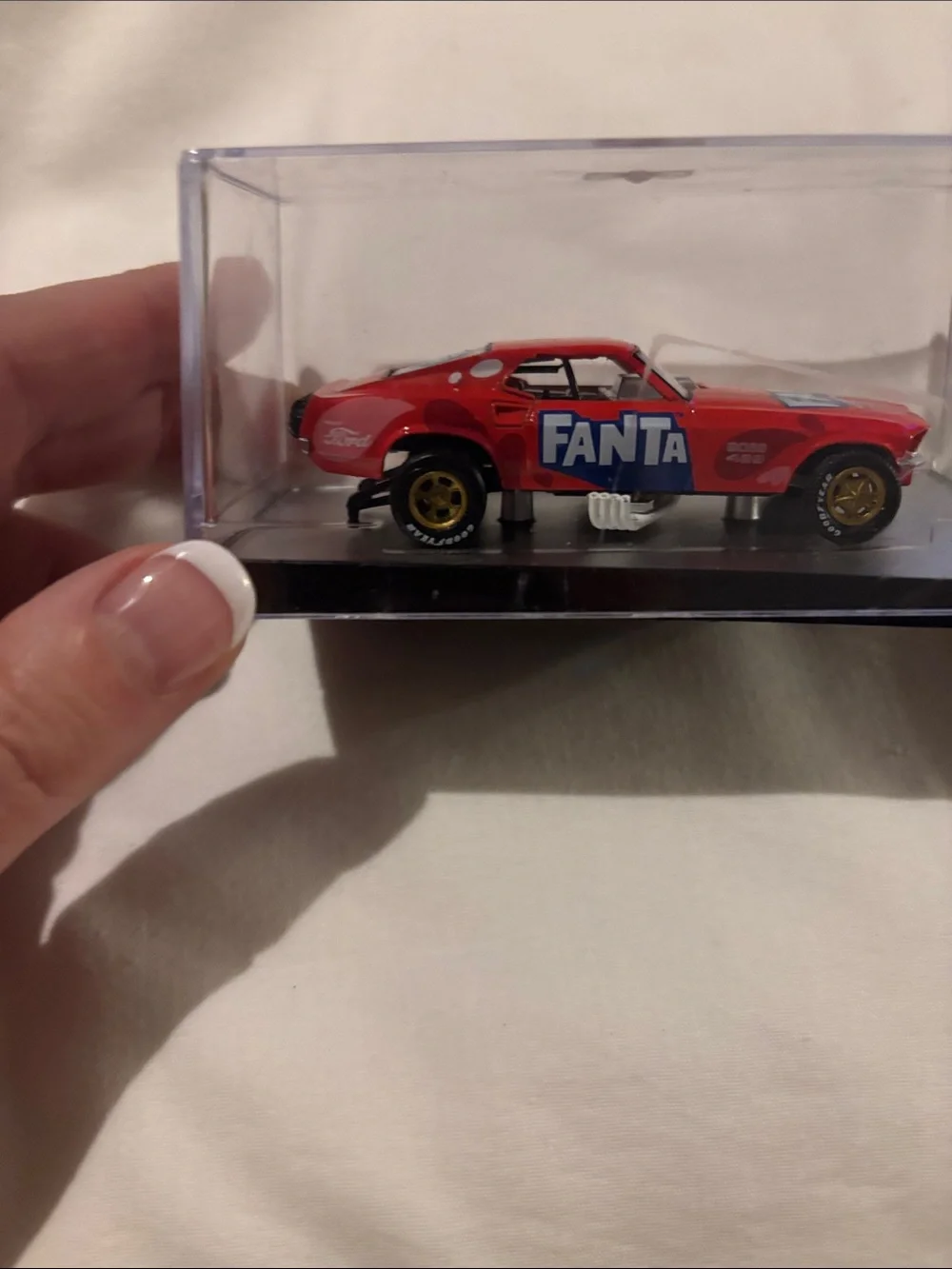 Red Fanta-Branded 1969 Ford Mustang Funny Car Toy - Collector Die-Cast